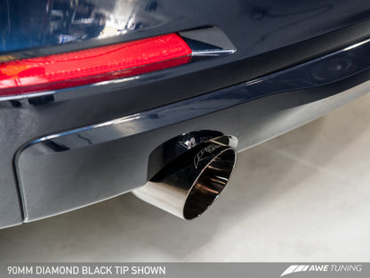 AWE Tuning BMW F30 320i Touring Escape c/Performance Mid Pipe - Diamond Black Tip (90mm)