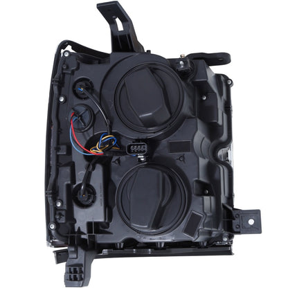 Faróis projetores ANZO 15-17 Chevrolet Silverado 2500HD / 3500HD preto com aro cromado