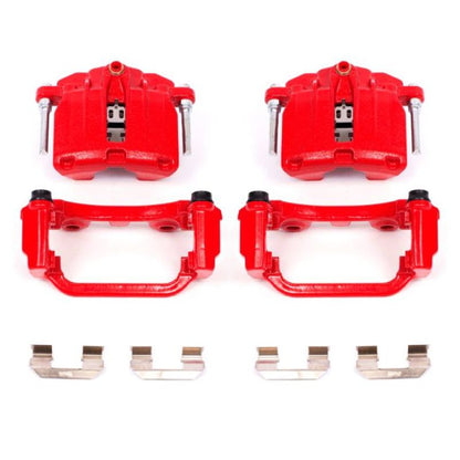 Power Stop 00-03 Cadillac DeVille Pinzas traseras rojas con soportes - Par