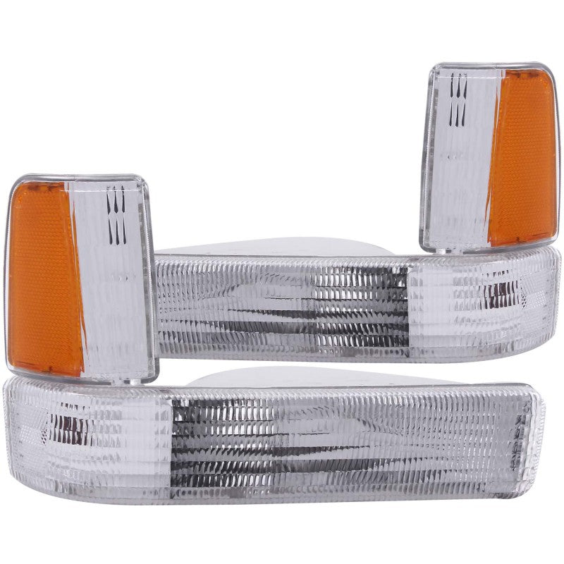 ANZO 1991-1996 Dodge Dakota Euro Luzes de estacionamento cromadas com refletor âmbar