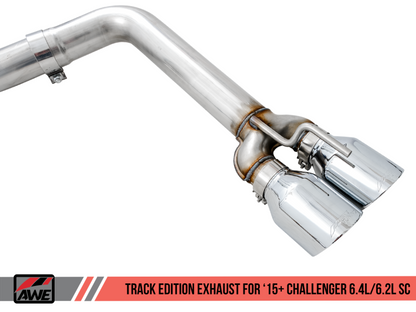 Escape AWE Tuning 2015+ Dodge Challenger 6.4L/6.2L SC Track Edition - Quad Chrome Silver Tips
