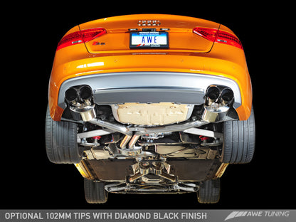 AWE Tuning Audi B8.5 S5 3.0T Touring Edition Sistema de escapamento - Diamond Black Tips (102mm)