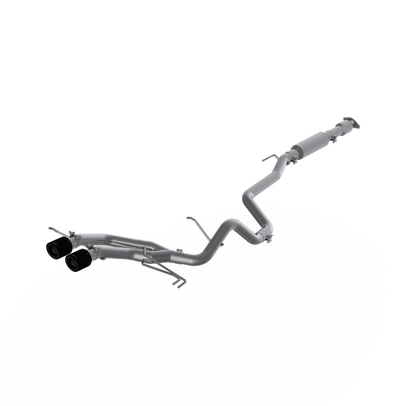 MBRP 13-18 Hyundai Veloster Turbo Dual Exit T409 2 1/2in Cat Back con puntas de fibra de carbono