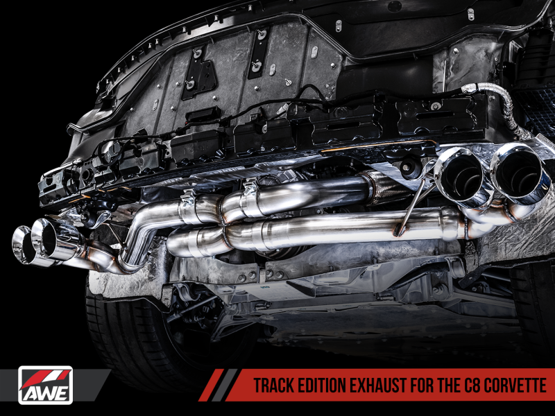 Escape AWE Tuning 2020 Chevrolet Corvette (C8) Track Edition - Quad Chrome Silver Tips