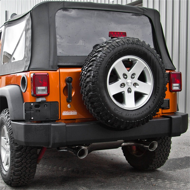 MBRP 07-14 Jeep Wrangler/Rubicon 3.6L/3.8L V6 Axle-Back Salida trasera doble T409 Performance Exhuast Sys
