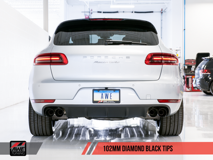 Sistema de escape AWE Tuning Porsche Macan Touring Edition - Pontas Diamond Black 102mm