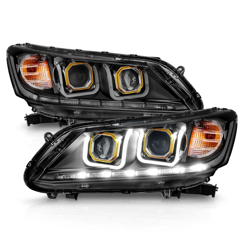 ANZO 2013-2015 Honda Accord (4dr ONLY) Projector Headlights w/ U