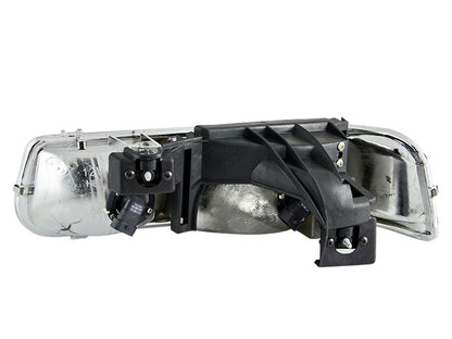 ANZO 1999-2002 Chevrolet Silverado 1500 Faróis de cristal preto