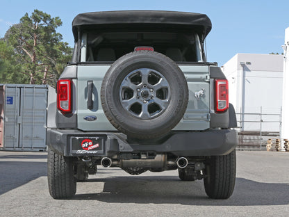 aFe Vulcan 3in 304 SS Axle-Back Escape 2021 Ford Bronco L4-2.3L (t)/V6-2.7L (tt) com pontas polidas