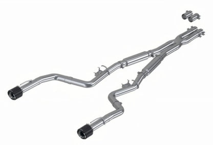 MBRP 17-21 Cargador 5.7/6.1/6.4L 3in Salida trasera doble SS Catback Escape con puntas de fibra de carbono