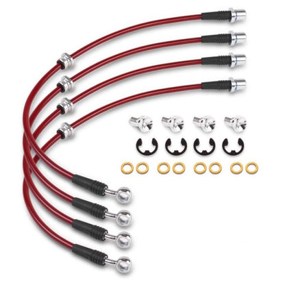Power Stop 95-04 Toyota Tacoma dianteiro e traseiro SS kit de mangueira de freio trançado
