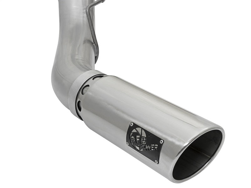 aFe ATLAS 5in DPF-Back Alum Steel Exhaust System c/Polished Tip 2017 Ford Diesel Trucks V8-6.7L (td)