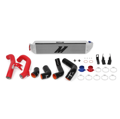 Mishimoto 2016+ Honda Civic 1.5T / 2017+ Honda Civic Si Kit de intercooler plateado con tubos rojos
