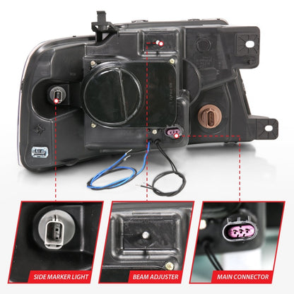 ANZO 2004-2008 Ford F-150 Projetor Faróis c/ Halo e LED Preto G2