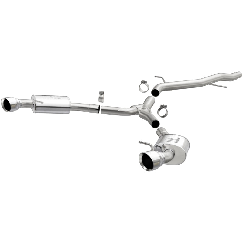 MagnaFlow CatBack 18-19 Audi A5 Escape de acero inoxidable pulido de doble salida - Diámetro de la tubería principal de 3 pulgadas