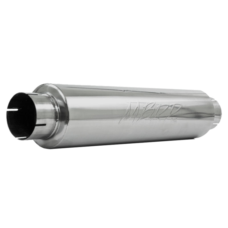 Silenciador de tono silencioso universal MBRP, entrada/salida de 4 pulgadas, cuerpo de 24 pulgadas, diámetro de 6 pulgadas, 30 pulgadas, total T304