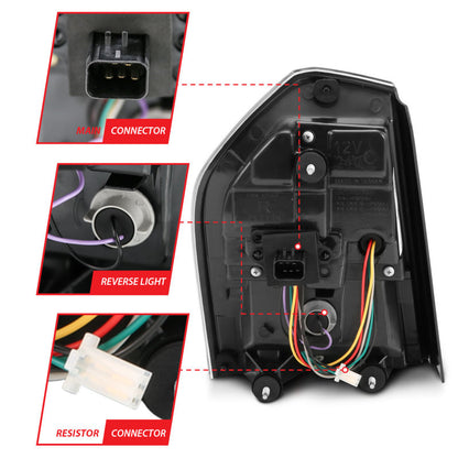 Lanternas traseiras de LED ANZO 11-14 Chrysler 300 pretas com sequencial