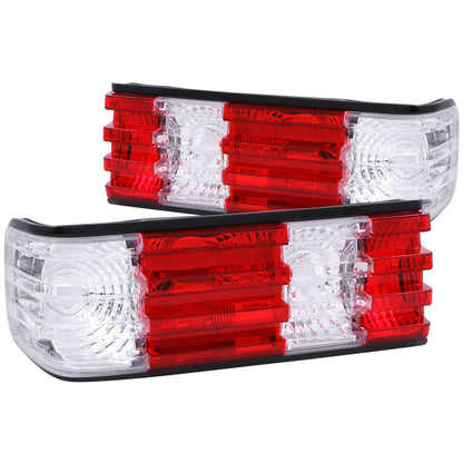 ANZO 1986-1991 Mercedes Benz Classe S W126 Lanternas traseiras vermelho/transparente