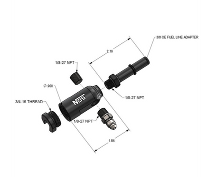 Sistema de óxido nitroso - Adaptador de línea de combustible NOS Accesorio en T (17002NOS)