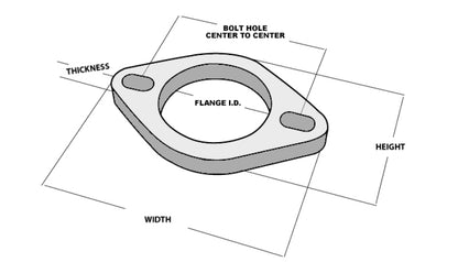 Vibrante 2-Bolt T304 SS Flanges de Exaustão (2.5in ID) - 5 Flange Bulk Pack