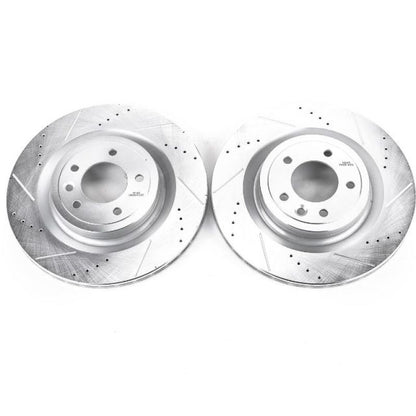 Power Stop 2017 Land Rover Discovery Rear Evolution Rotores perforados y ranurados - Par