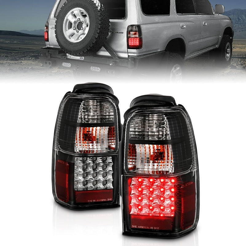 ANZO 2001-2002 Toyota 4 Runner LED lanternas traseiras pretas