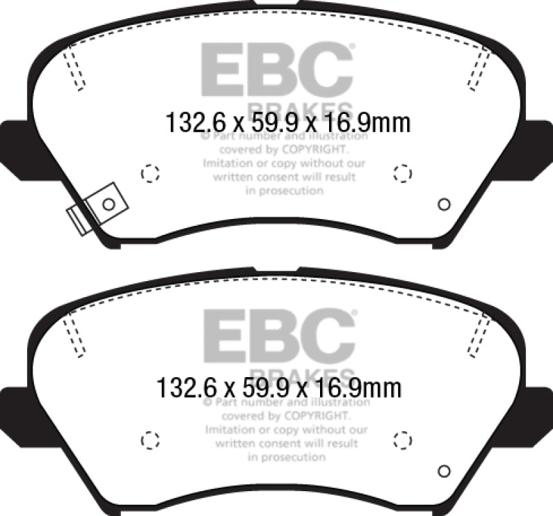 EBC 16+ Hyundai Veloster 1.6 Ultimax2 Front Brake Pads