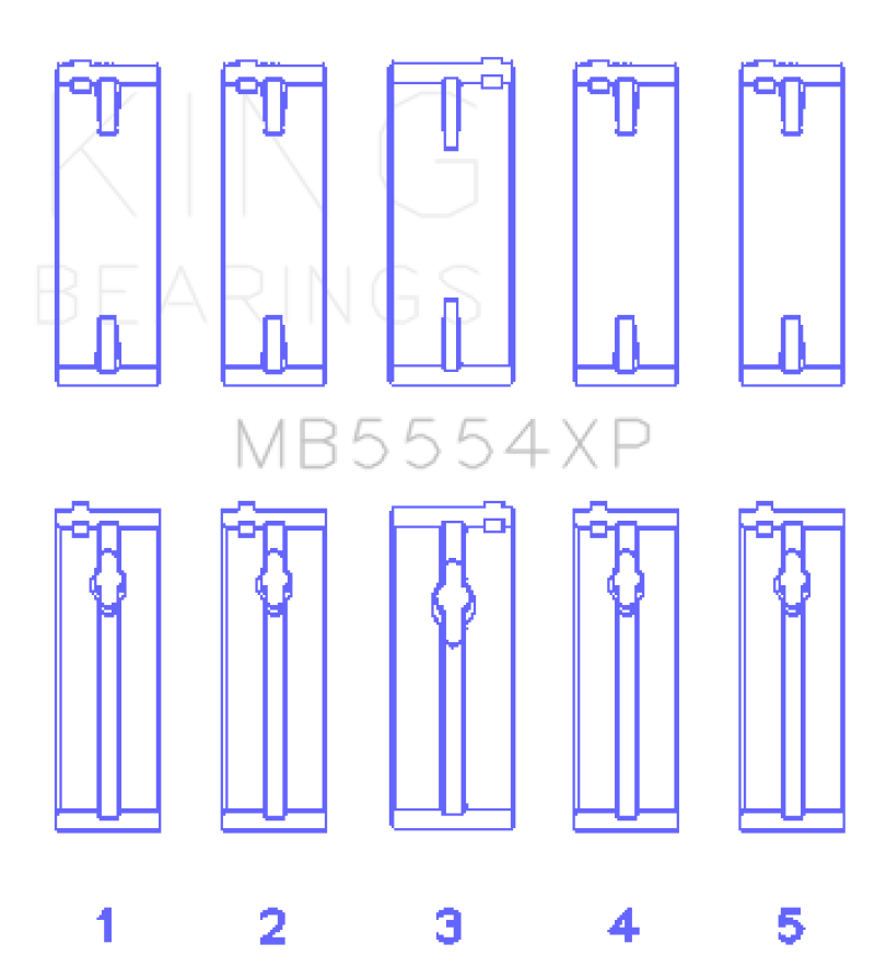 King Engine Bearings Toyota 3SGTE (Size STDX) Performance Main Bearing Set