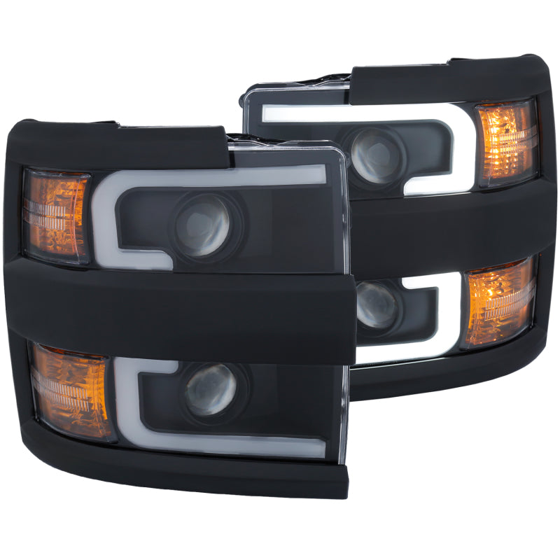 Faróis projetores ANZO 15-17 Chevrolet Silverado 2500HD / 3500HD preto com aro preto