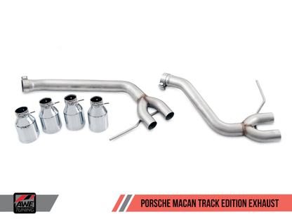 Sistema de escapamento AWE Tuning Porsche Macan Track Edition - Pontas Diamond Black 102 mm