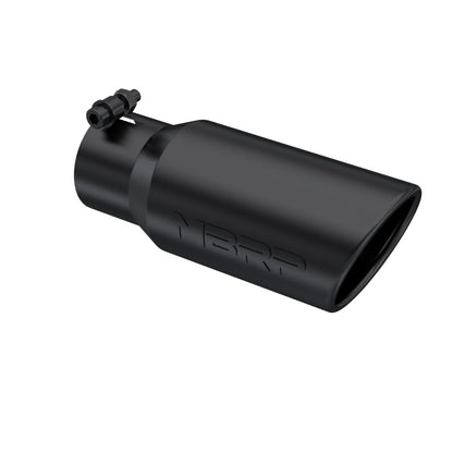MBRP Punta universal 4 pulg. DE 3 pulg. Entrada 10 pulg. Longitud Extremo enrollado en ángulo Negro
