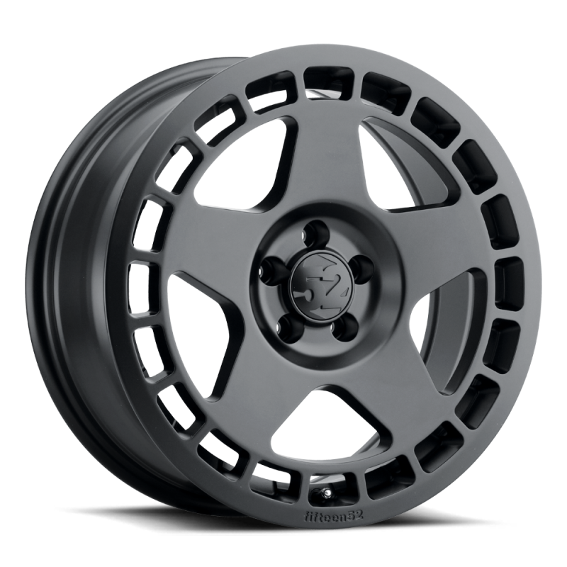 quinze52 Turbomac 18x8.5 5x114.3 30mm ET 73.1mm Furo central Asfalto Roda preta