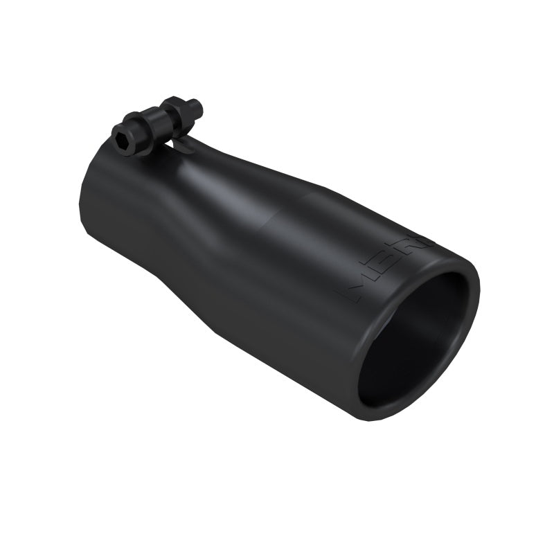 MBRP Punta universal 2.5 OD Extremo ovalado 3.75 Entrada 10 pulgadas de longitud - Acabado negro