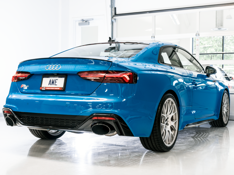 AWE Tuning Audi B9.5 RS 5 Coupe Non-Resonated Touring Edition Escape - RS-Style Diamond Black Tips