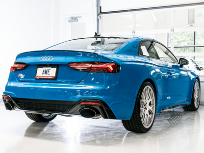 AWE Tuning Audi B9.5 RS 5 Coupe Non-Resonated Touring Edition Escape - RS-Style Diamond Black Tips