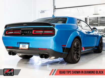 AWE Tuning 2015+ Dodge Challenger 6.4L/6.2L SC Track Edition Escape - Quad Diamond Black Tips