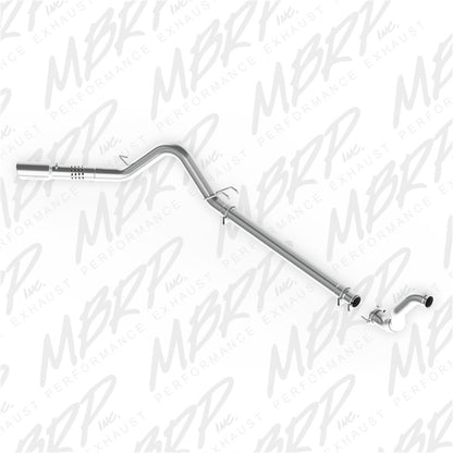 MBRP 08-10 Ford 6.4L F250/350/450 Filtro trasero de 4 pulgadas Salida de un solo lado Aluminio y tubo descendente