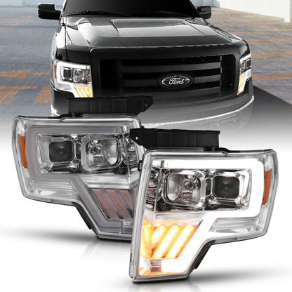 ANZO 2009-2014 Ford F-150 Projetor Farol Cromado Âmbar