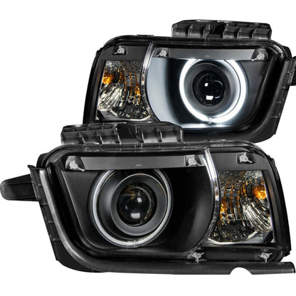 ANZO 2010-2013 Chevrolet Camaro Proyector Faros delanteros con Halo Black (CCFL)