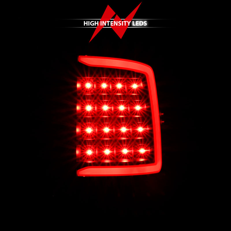 ANZO 2009-2018 Dodge Ram 1500 LED lanterna traseira estilo prancha preta com lentes transparentes