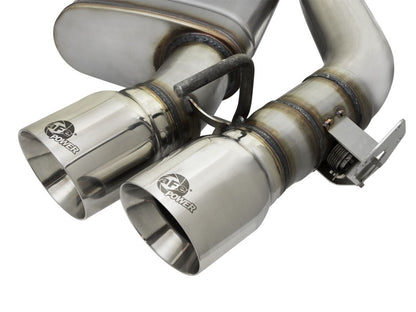 aFe MACHForce XP 3in 304 SS Axle-Back Dual Exhaust (NPP) com pontas polidas 16-17 Camro SS V8-6.2L