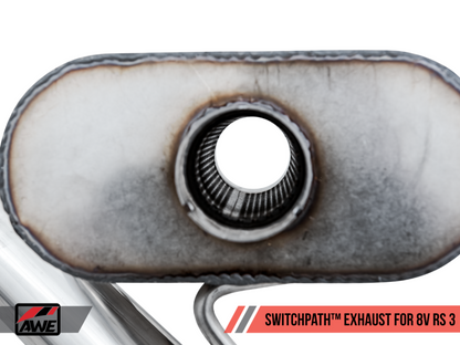 AWE Tuning 17-19 Audi RS3 8V SwitchPath Escape c/Diamond Black RS-Style Tips