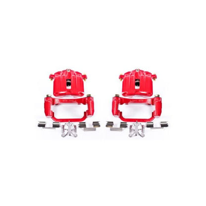 Power Stop 04-05 Cadillac DeVille Pinzas traseras rojas con soportes - Par