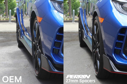 Perrin 17-18 Honda Civic Type R 64.1mm Hub 5x120 27mm Espaciadores de rueda (un par)