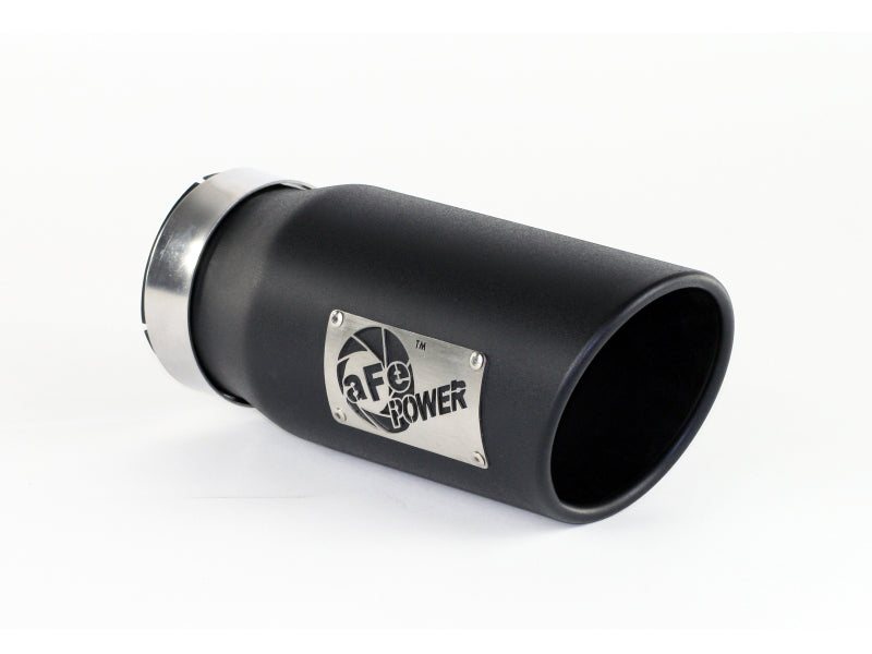 Ponta de escapamento aFe Power Diesel preta - 4 pol. x 5 x 12 pol. Parafuso longo (à direita)