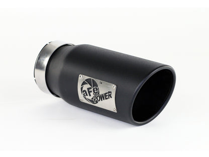 Ponta de escapamento aFe Power Diesel preta - 4 pol. x 5 x 12 pol. Parafuso longo (à direita)