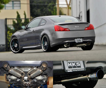 HKS 08 Infiniti G37 Coupe Dual Hi-Power Titânio Catback Escape