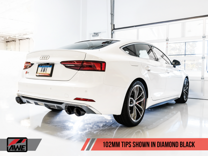 Escape AWE Tuning Audi B9 S5 Sportback Track Edition - sem ressonância (pontas pretas de 102 mm)