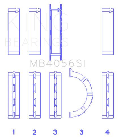 King Engine Bearings 97-07 Ford 2.5L/2.9L/3.0L (Size 0.25) Main Bearing Set