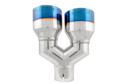 Punta de extremo quemado MBRP 2.5 ID Dual 4 OD Out 9.5 longitud Pared simple Acero inoxidable 304 Lado del conductor